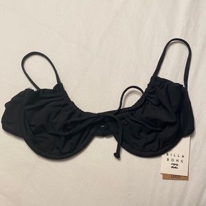 Billabong Sol Searcher Ruched black bikini top, size XXL/16